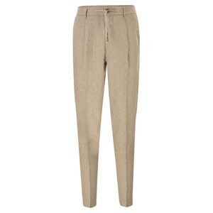 Peserico Men Linen Trousers With Drawstring Waist And Tailored Silhouette